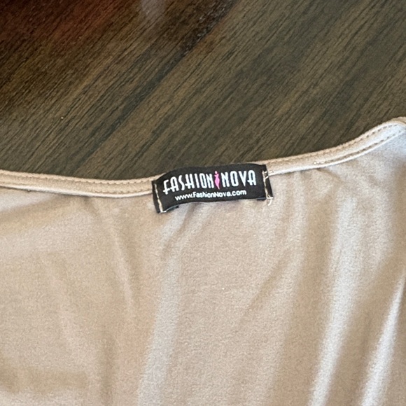 Fashion Nova Shimmering Taupe Mini Dress - Picture 2 of 4